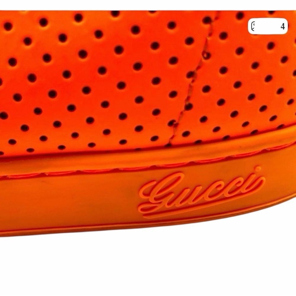 Gucci-Authentic-Men’s Neon Orange Sneakers Size 10G - Picture 10 of 14